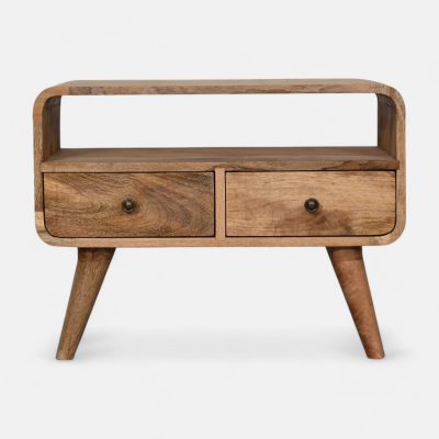 Mini Curved Oak-ish Media Unit