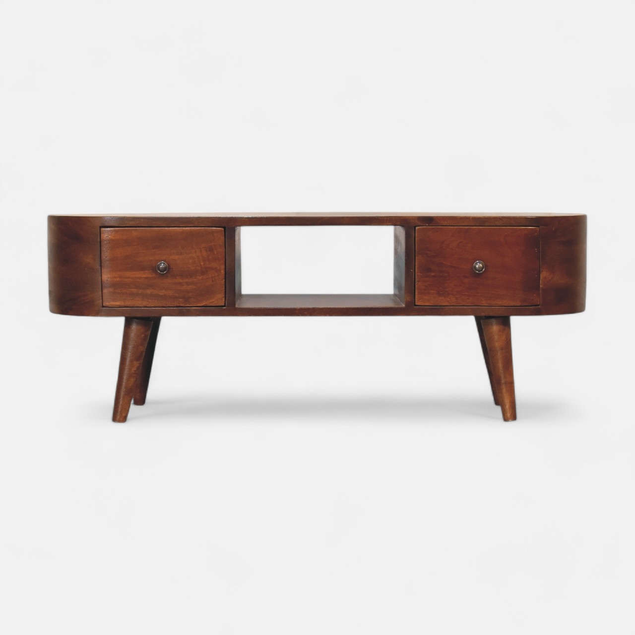 Chestnut Round Open Media Unit Chestnut Round Open Media Unit