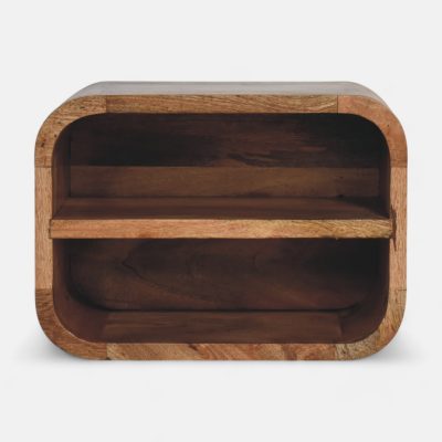 Oak-ish Floating Open Curve Bedside
