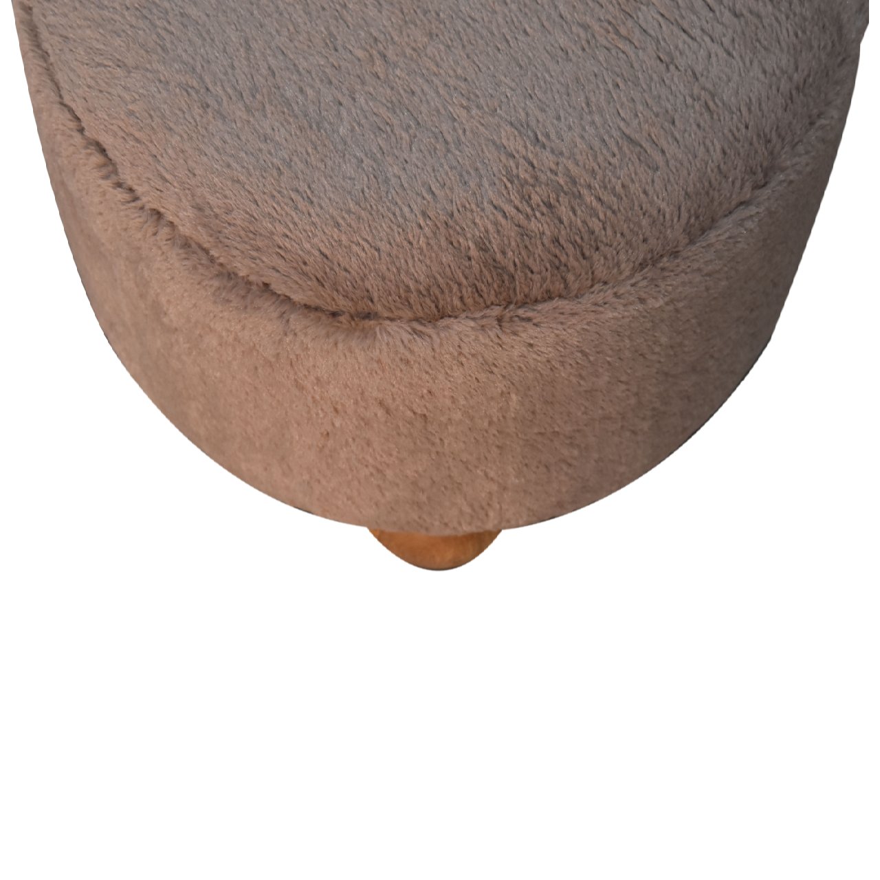 Mocha Faux Fur Round Ball Footstool 4 Mocha Faux Fur Round Ball Footstool - Image 4
