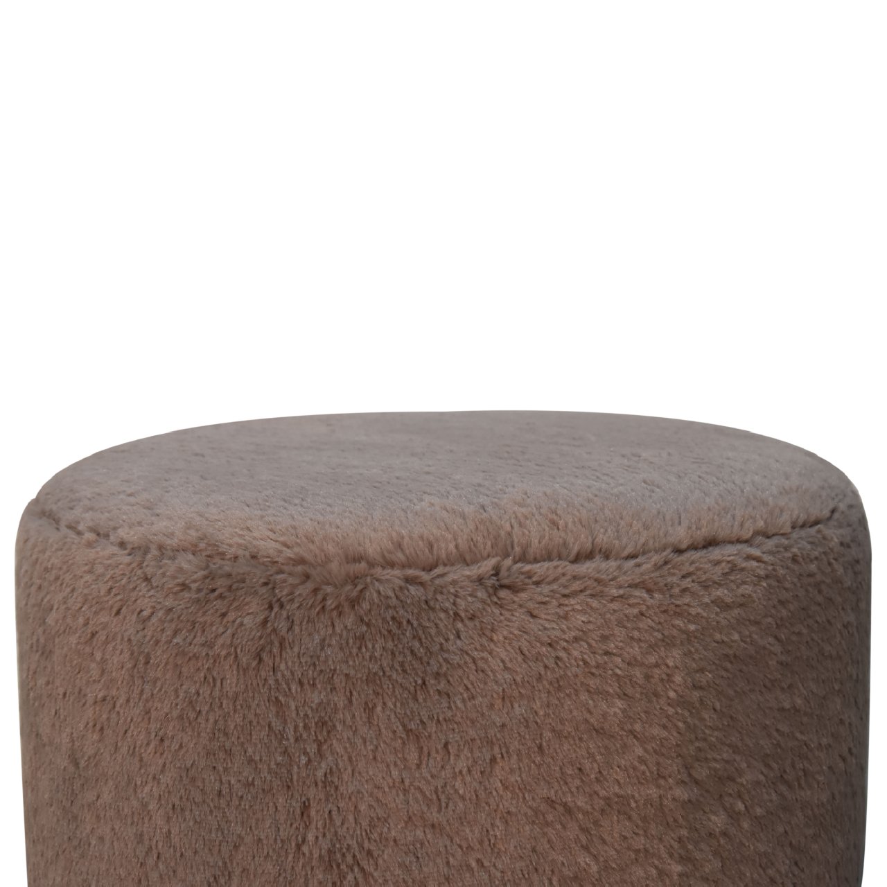 Mocha Faux Fur Round Ball Footstool 5 Mocha Faux Fur Round Ball Footstool - Image 5