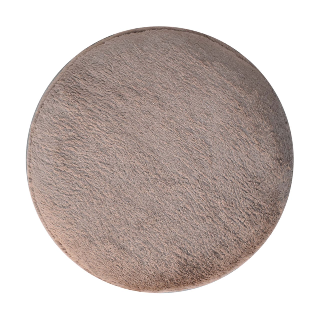 Mocha Faux Fur Round Ball Footstool 8 Mocha Faux Fur Round Ball Footstool - Image 8