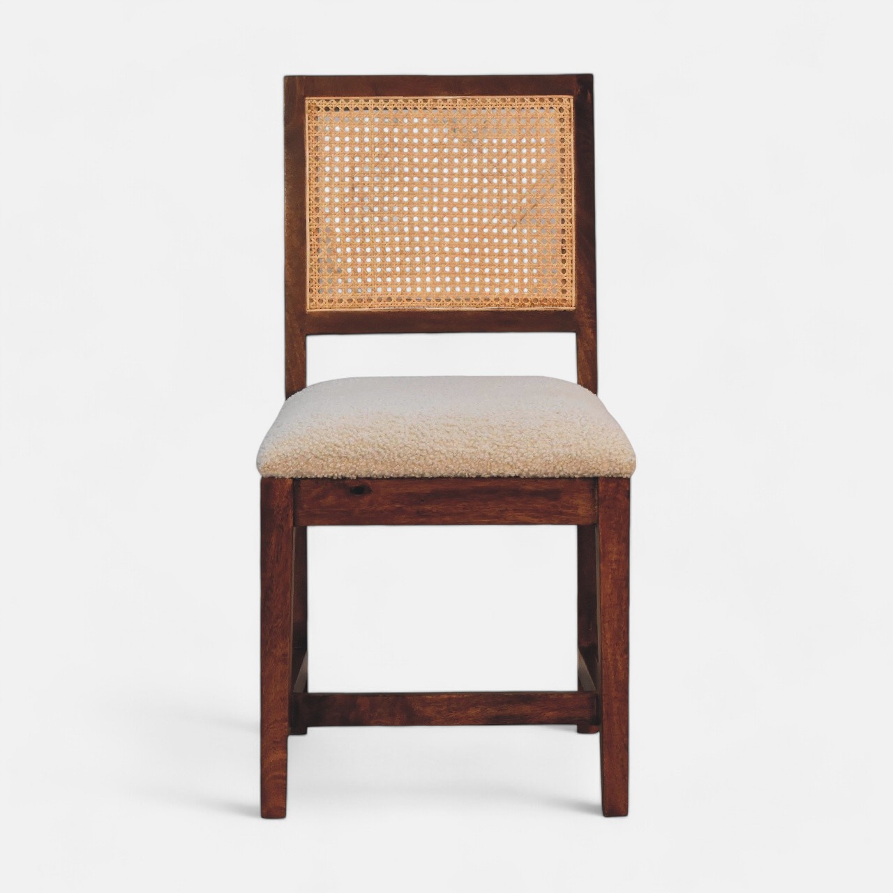 Cream Boucle Rattan Chair Cream Boucle Rattan Chair