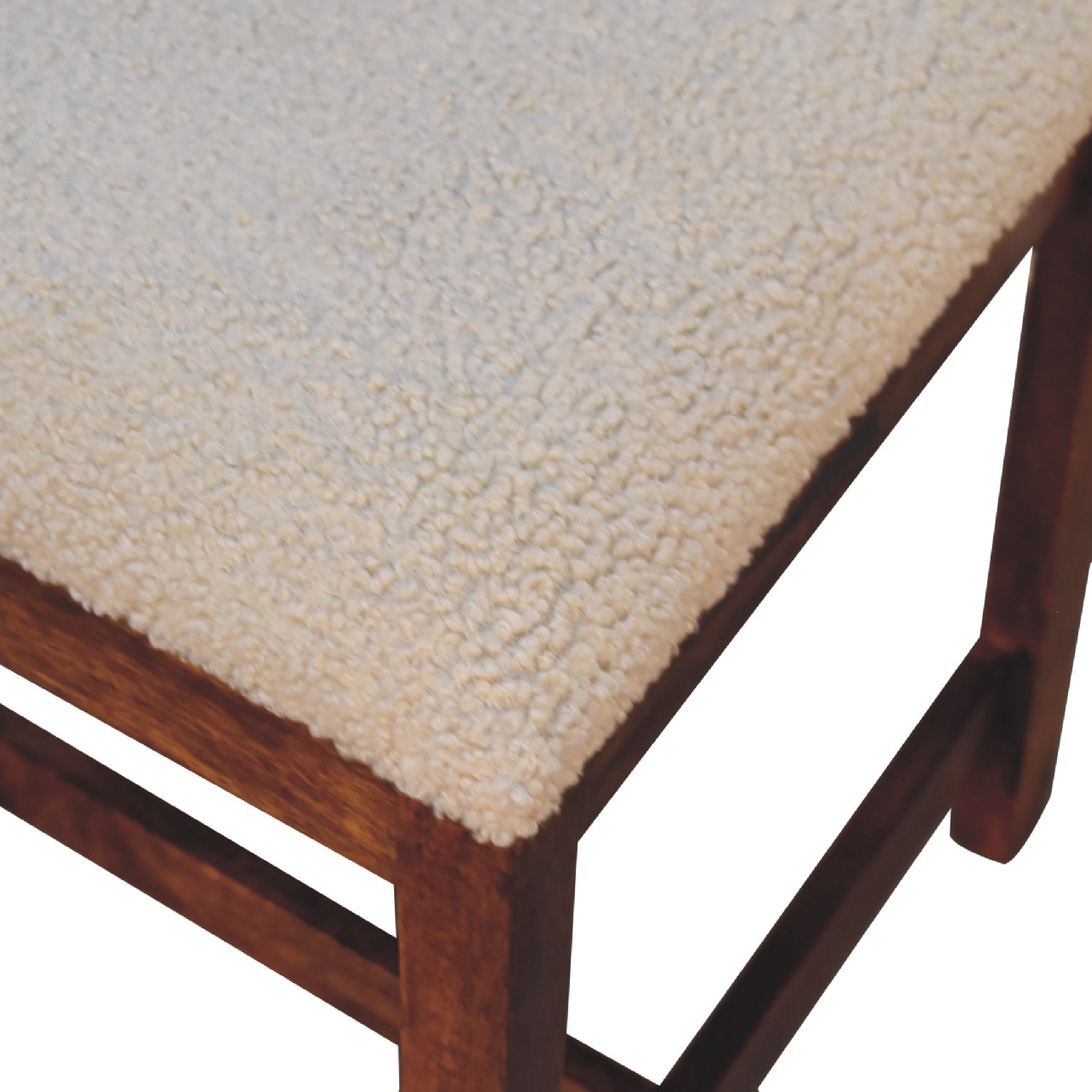 Cream Boucle Rattan Chair 5 Cream Boucle Rattan Chair - Image 5