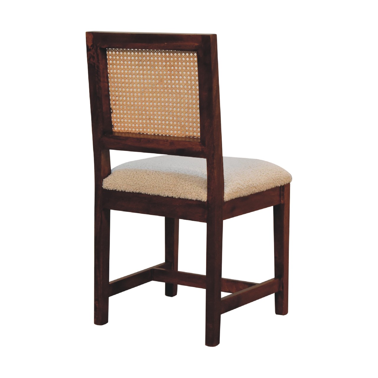 Cream Boucle Rattan Chair 7 Cream Boucle Rattan Chair - Image 7