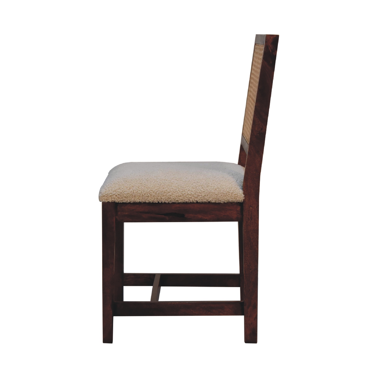 Cream Boucle Rattan Chair 8 Cream Boucle Rattan Chair - Image 8