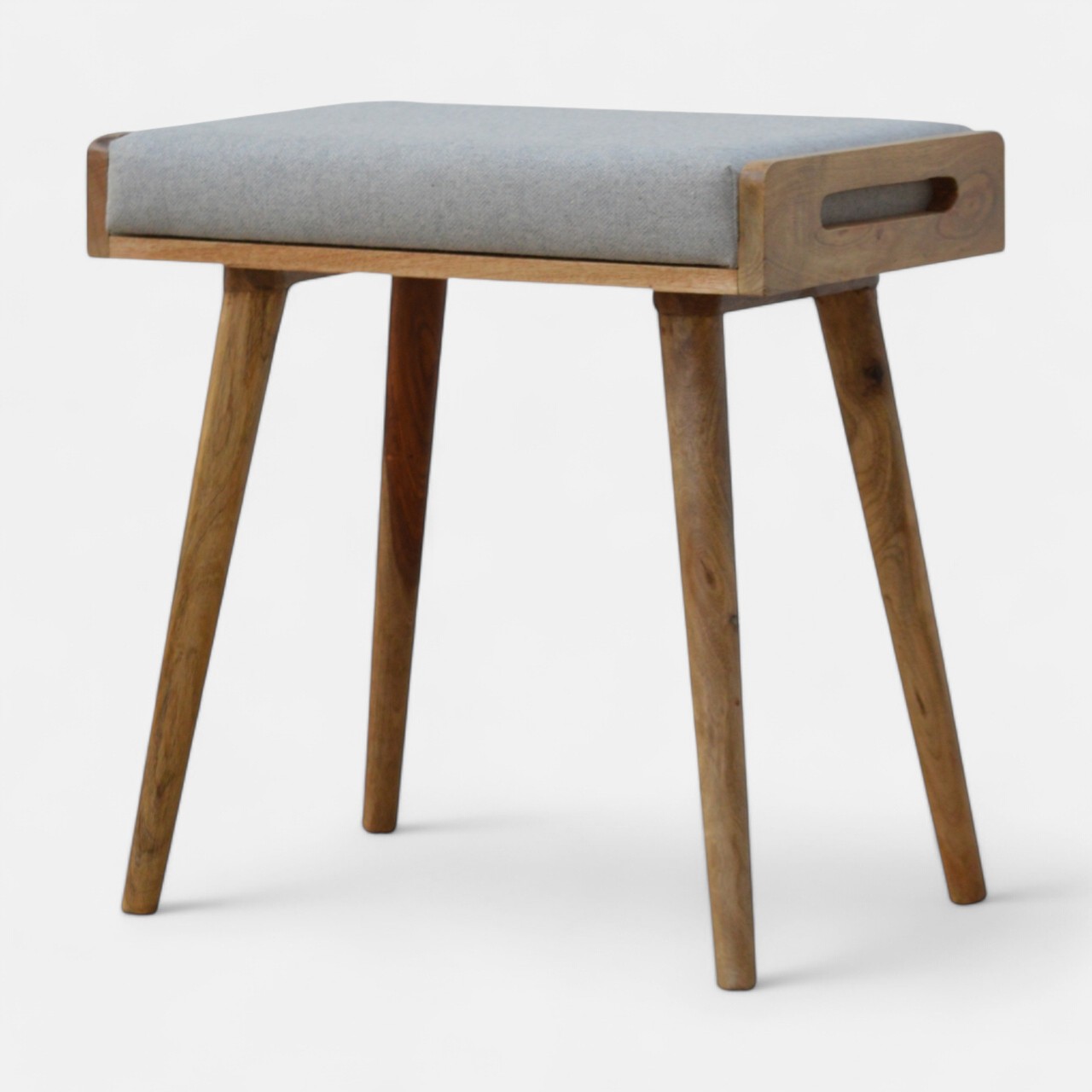 Grey Tweed Tray Style Footstool Grey Tweed Tray Style Footstool