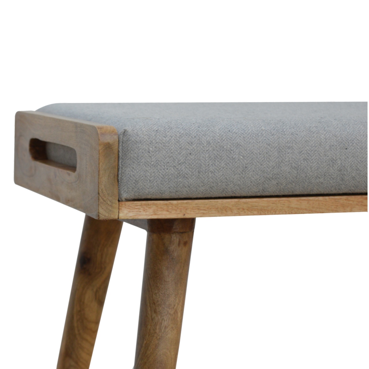 Grey Tweed Tray Style Footstool 4 Grey Tweed Tray Style Footstool - Image 4