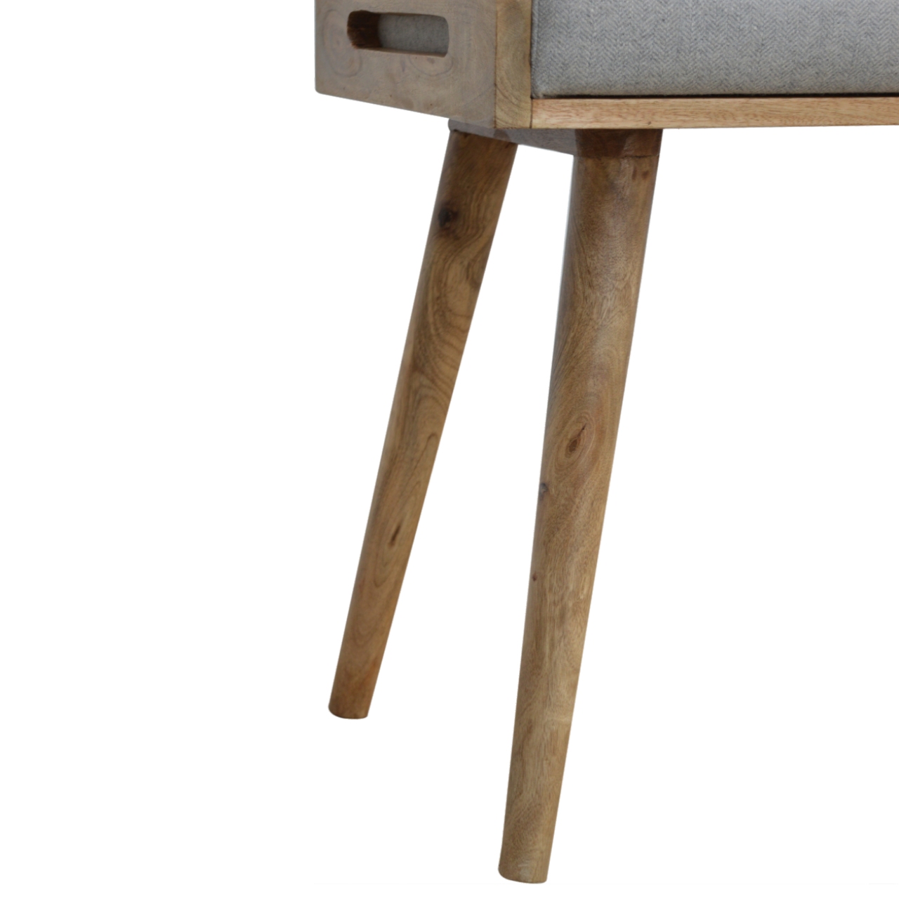 Grey Tweed Tray Style Footstool 6 Grey Tweed Tray Style Footstool - Image 6
