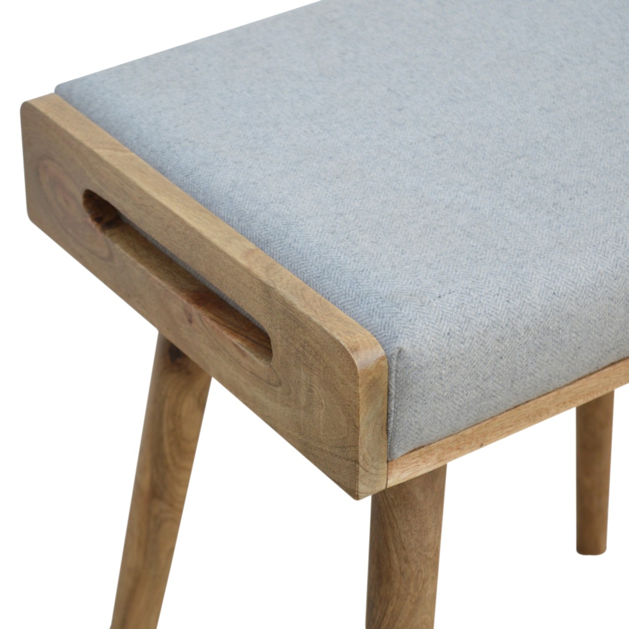 Grey Tweed Tray Style Footstool 5 Grey Tweed Tray Style Footstool - Image 5