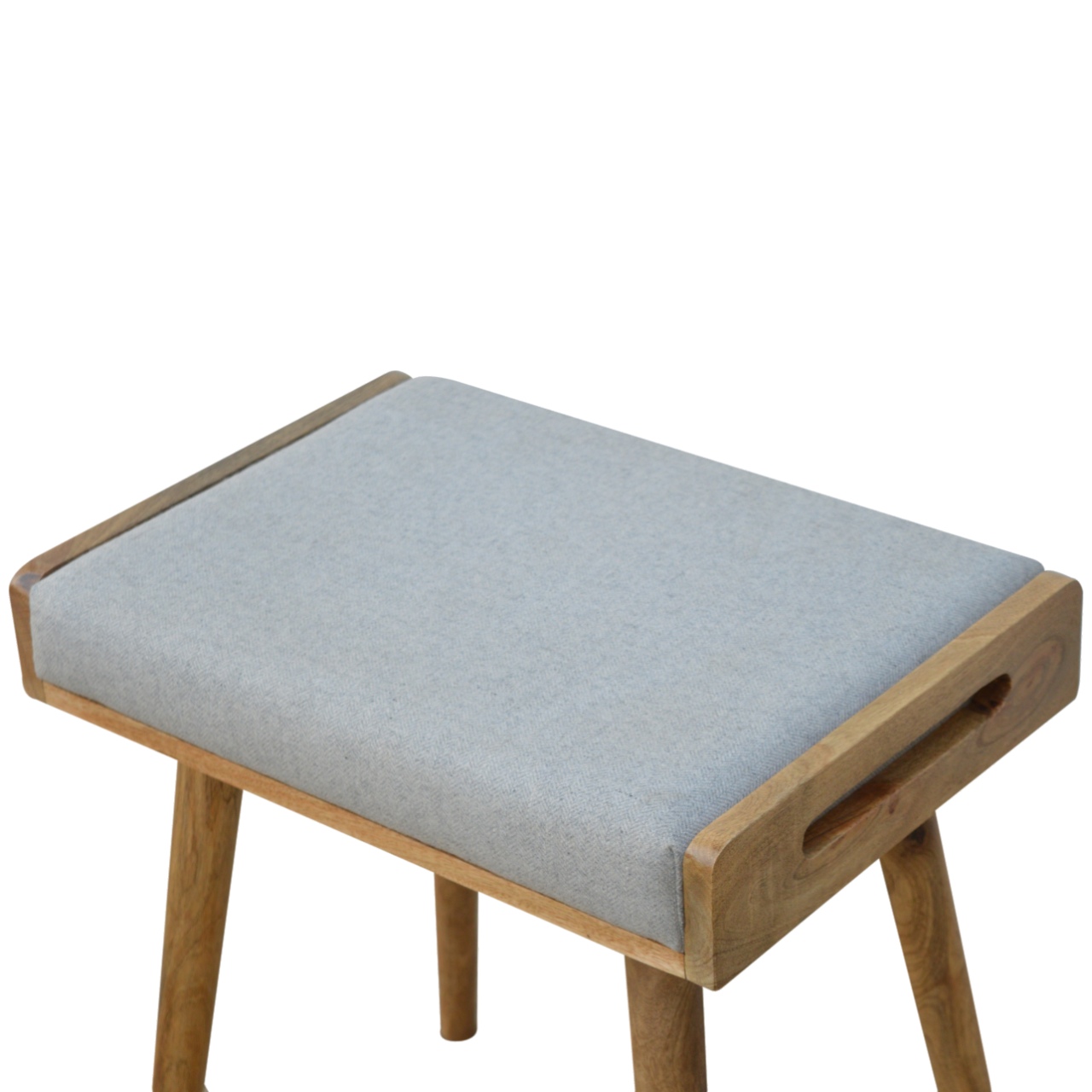 Grey Tweed Tray Style Footstool 3 Grey Tweed Tray Style Footstool - Image 3
