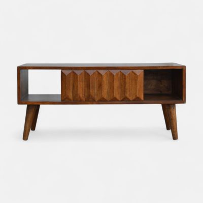 Chestnut Prism Sliding Media Unit
