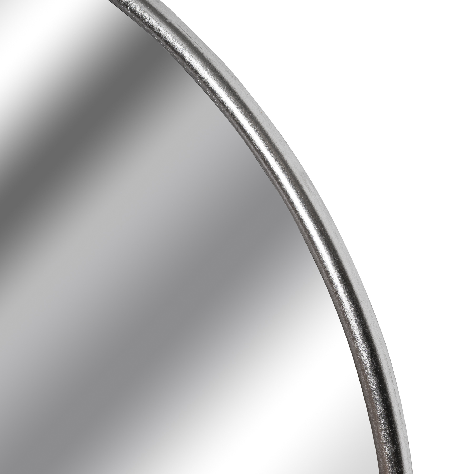 Silver Foil Large Circular Metal Wall Mirror 2 Silver Foil Large Circular Metal Wall Mirror - Image 2