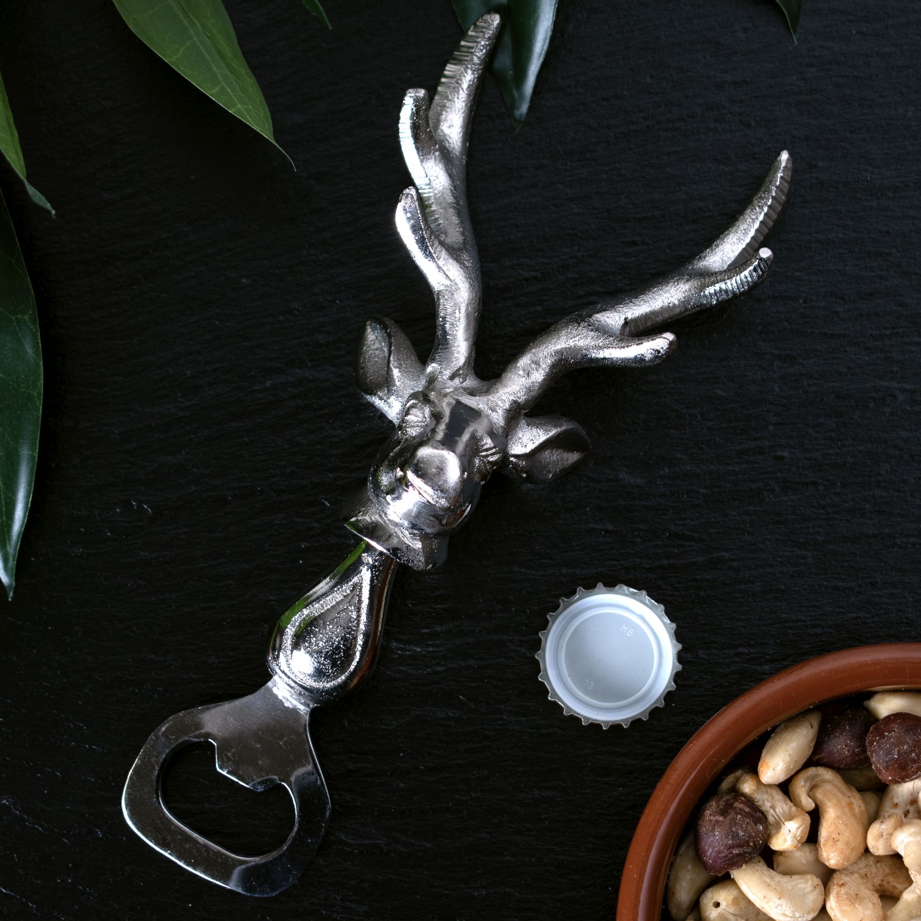 Silver Nickel Stag Head Detail Bottle Opener 3 Silver Nickel Stag Head Detail Bottle Opener - Image 3