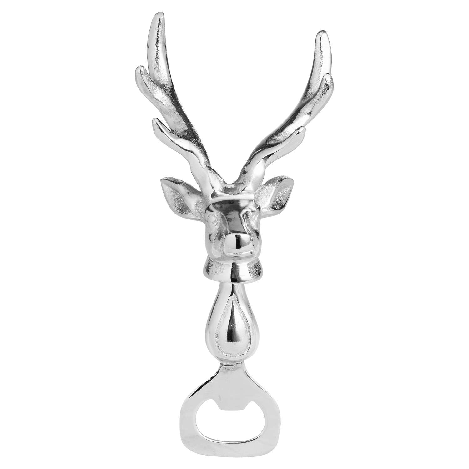 Silver Nickel Stag Head Detail Bottle Opener Silver Nickel Stag Head Detail Bottle Opener