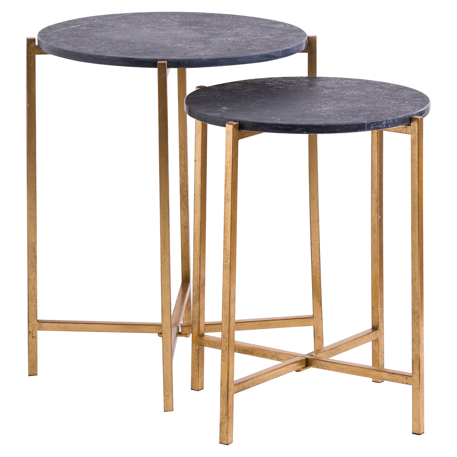 Set Of 2 Gold And Black Marble Tables Set Of 2 Gold And Black Marble Tables