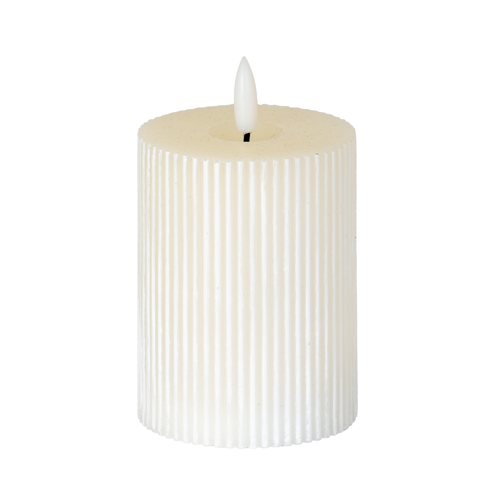 Luxe Collection Natural Glow 3×4 Textured Ribbed LED Candle Luxe Collection Natural Glow 3x4 Textured Ribbed LED Candle