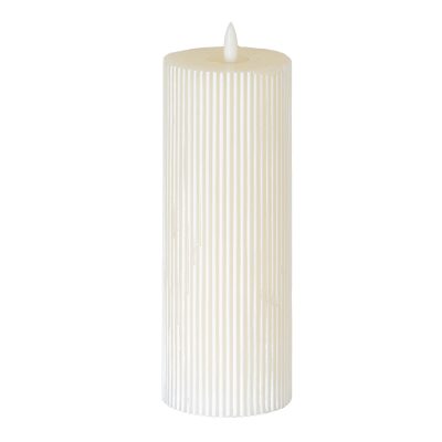 Luxe Collection Natural Glow 3.5×9 Texture Ribbed LED Candle