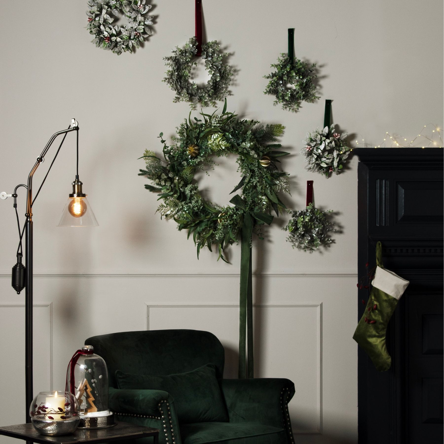 Small Frosted Eucalyptus Candle Wreath 3 Small Frosted Eucalyptus Candle Wreath - Image 3