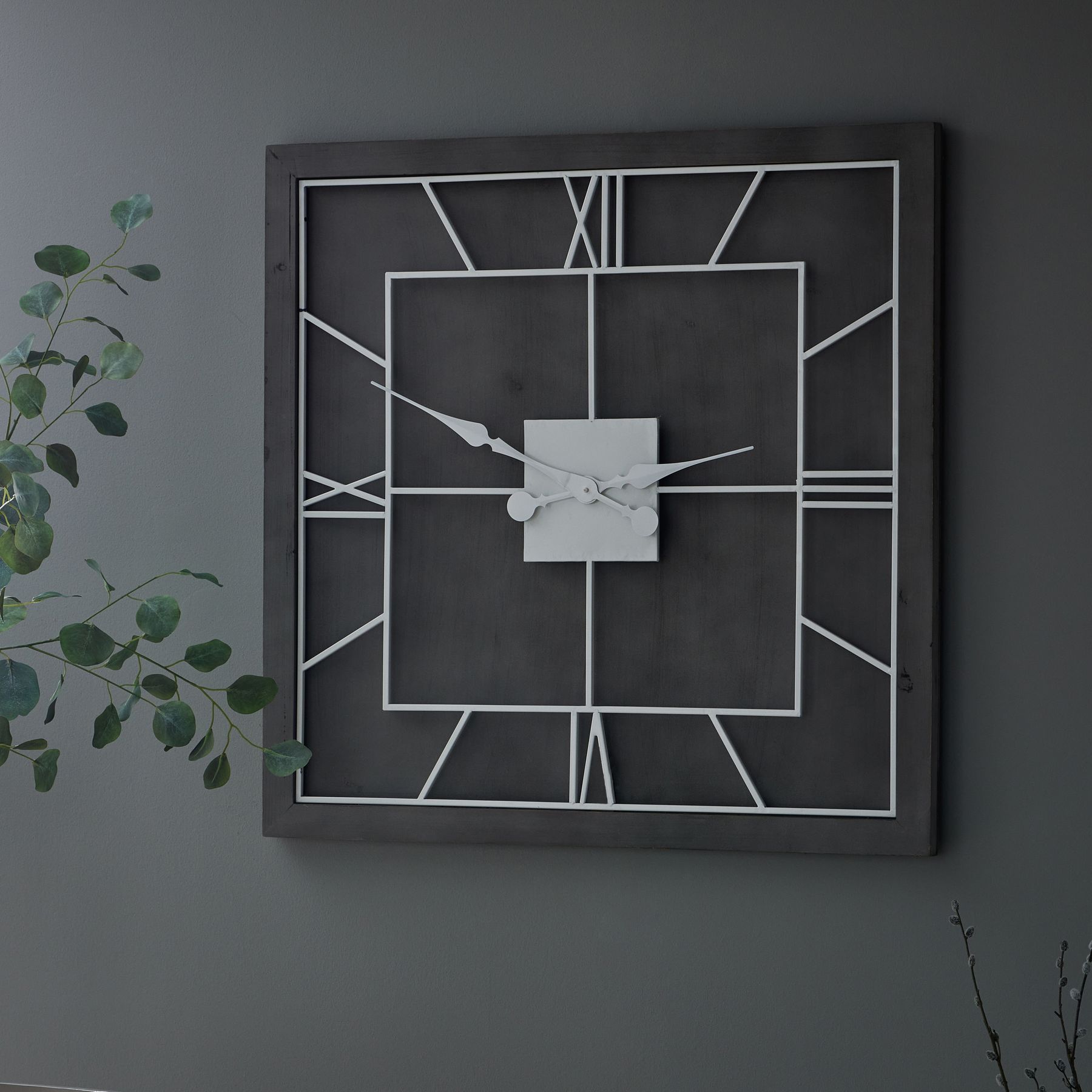 Williston Grey Square Wall Clock 4 Williston Grey Square Wall Clock - Image 4