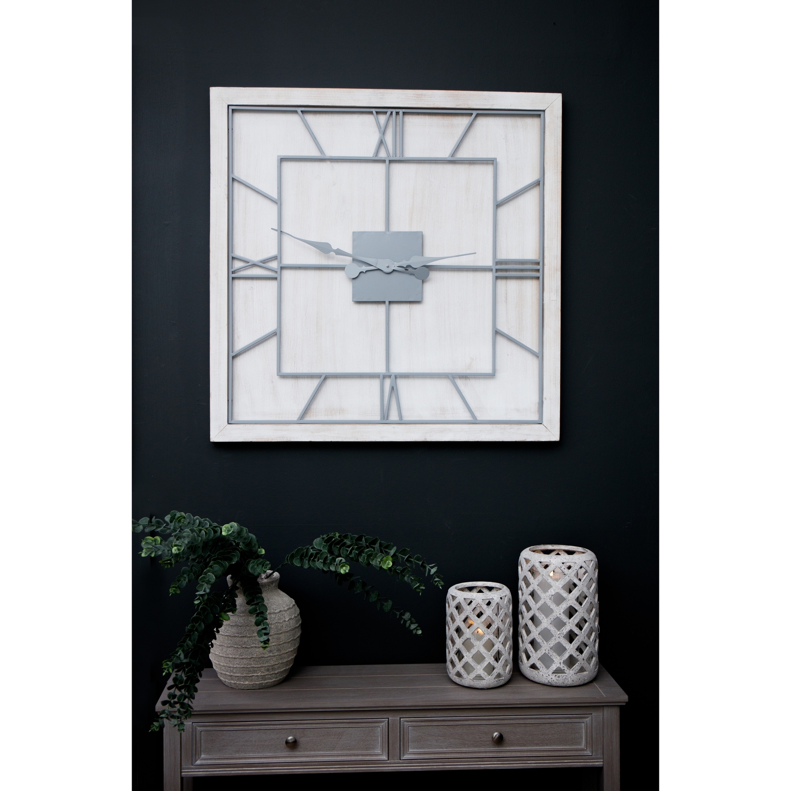 Williston White Square Large Wall Clock 3 Williston White Square Large Wall Clock - Image 3