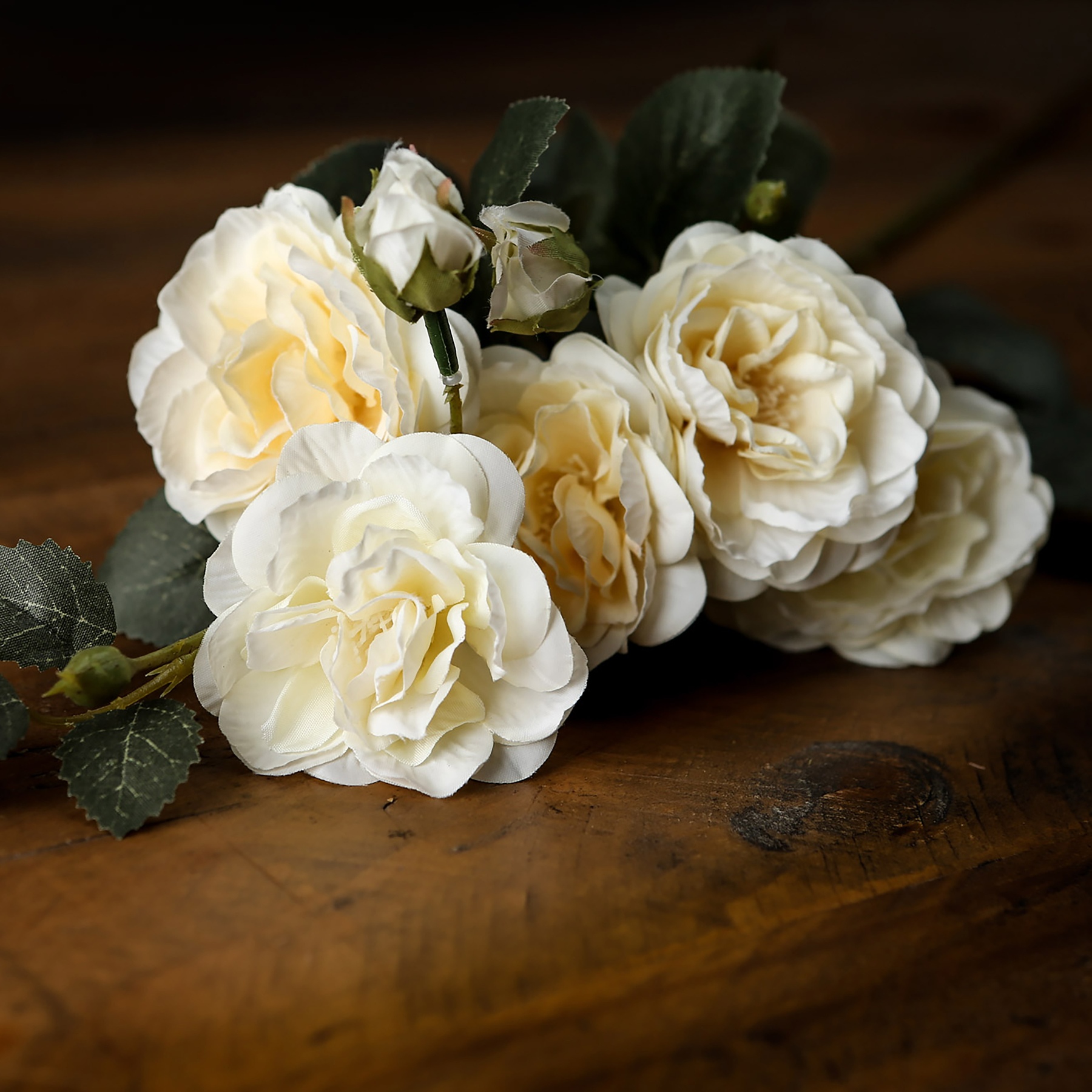 Soft White Cottage Rose Stem 3 Soft White Cottage Rose Stem - Image 3