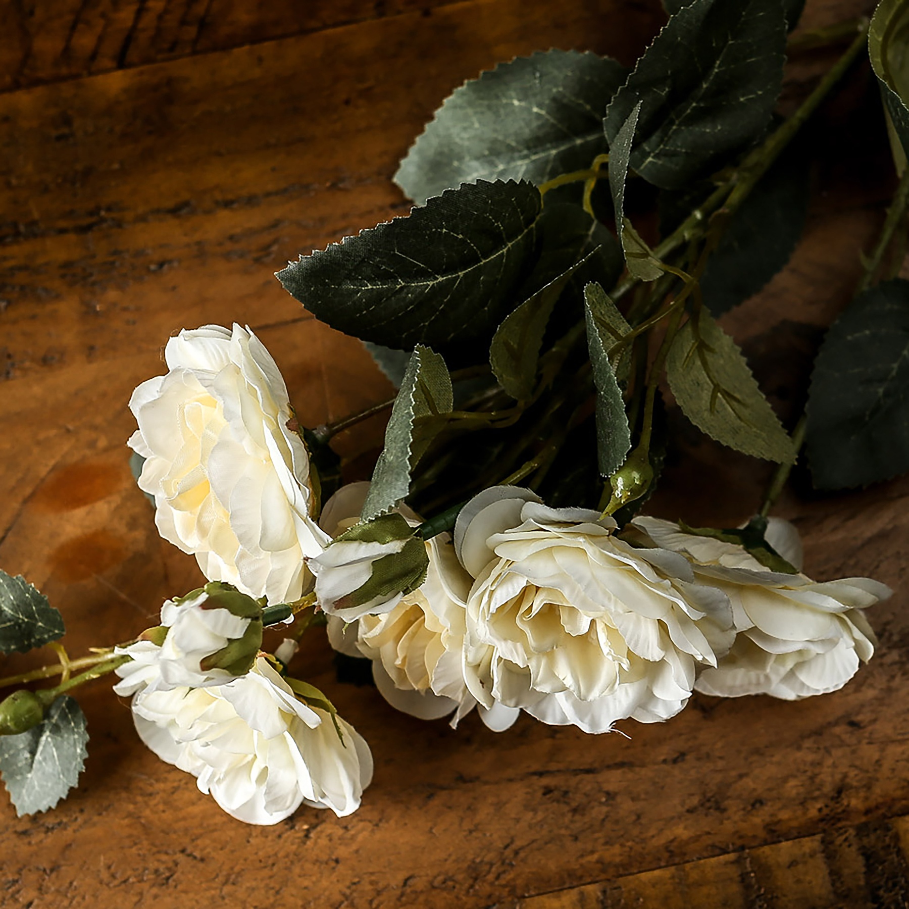 Soft White Cottage Rose Stem 4 Soft White Cottage Rose Stem - Image 4