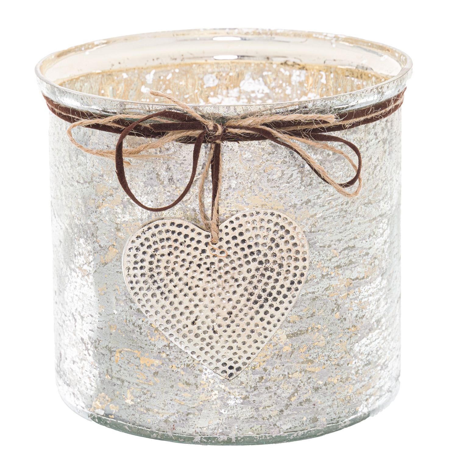 Mercury Hammered Heart Large Candle Holder Mercury Hammered Heart Large Candle Holder