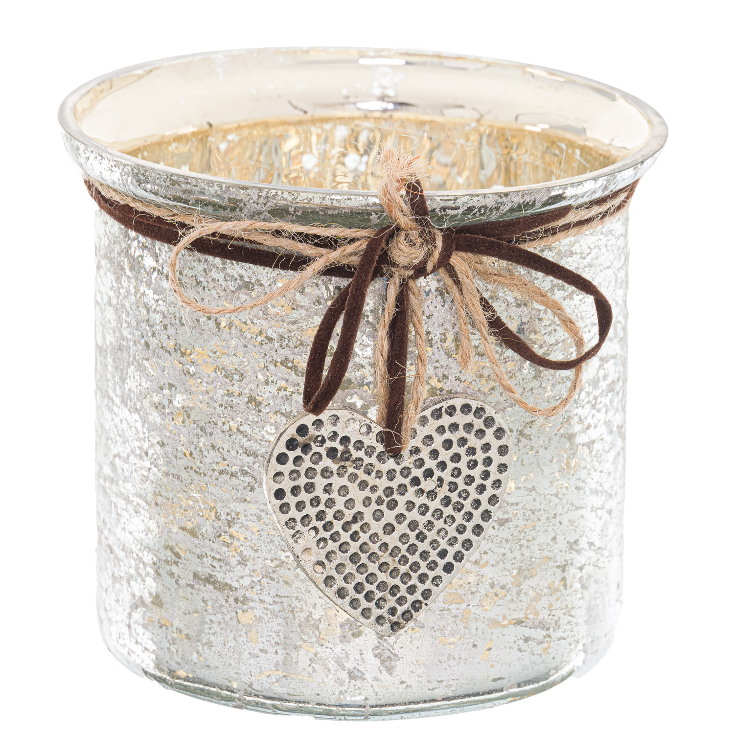 Mercury Hammered Heart Small Candle Holder Mercury Hammered Heart Small Candle Holder