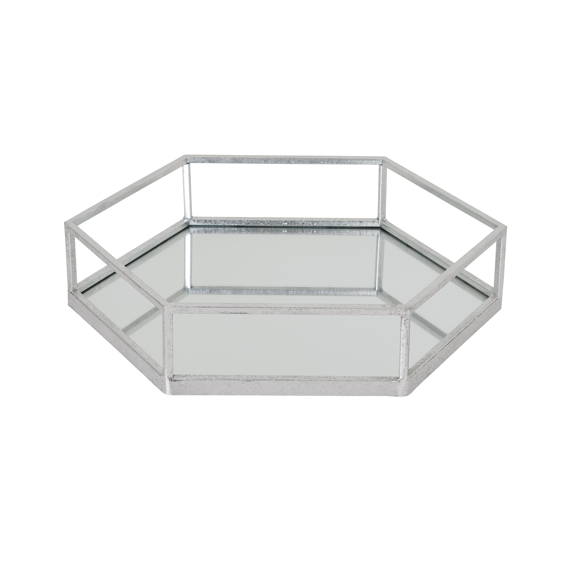Silver Hexagon Set Of Two Trays 2 Silver Hexagon Set Of Two Trays - Image 2