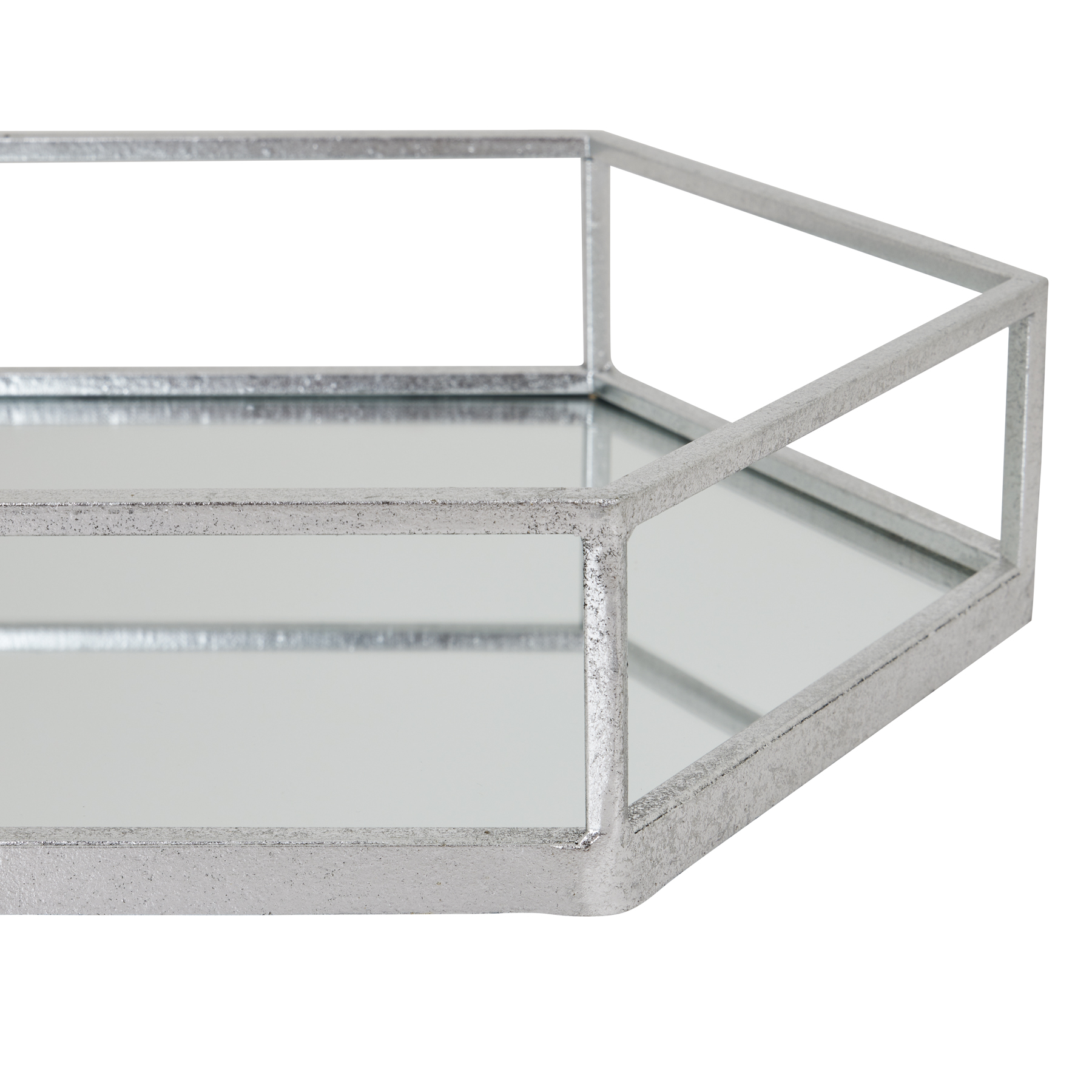 Silver Hexagon Set Of Two Trays 3 Silver Hexagon Set Of Two Trays - Image 3