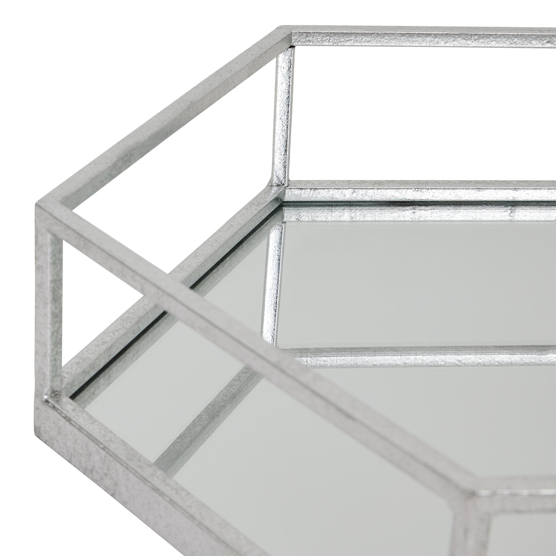 Silver Hexagon Set Of Two Trays 4 Silver Hexagon Set Of Two Trays - Image 4