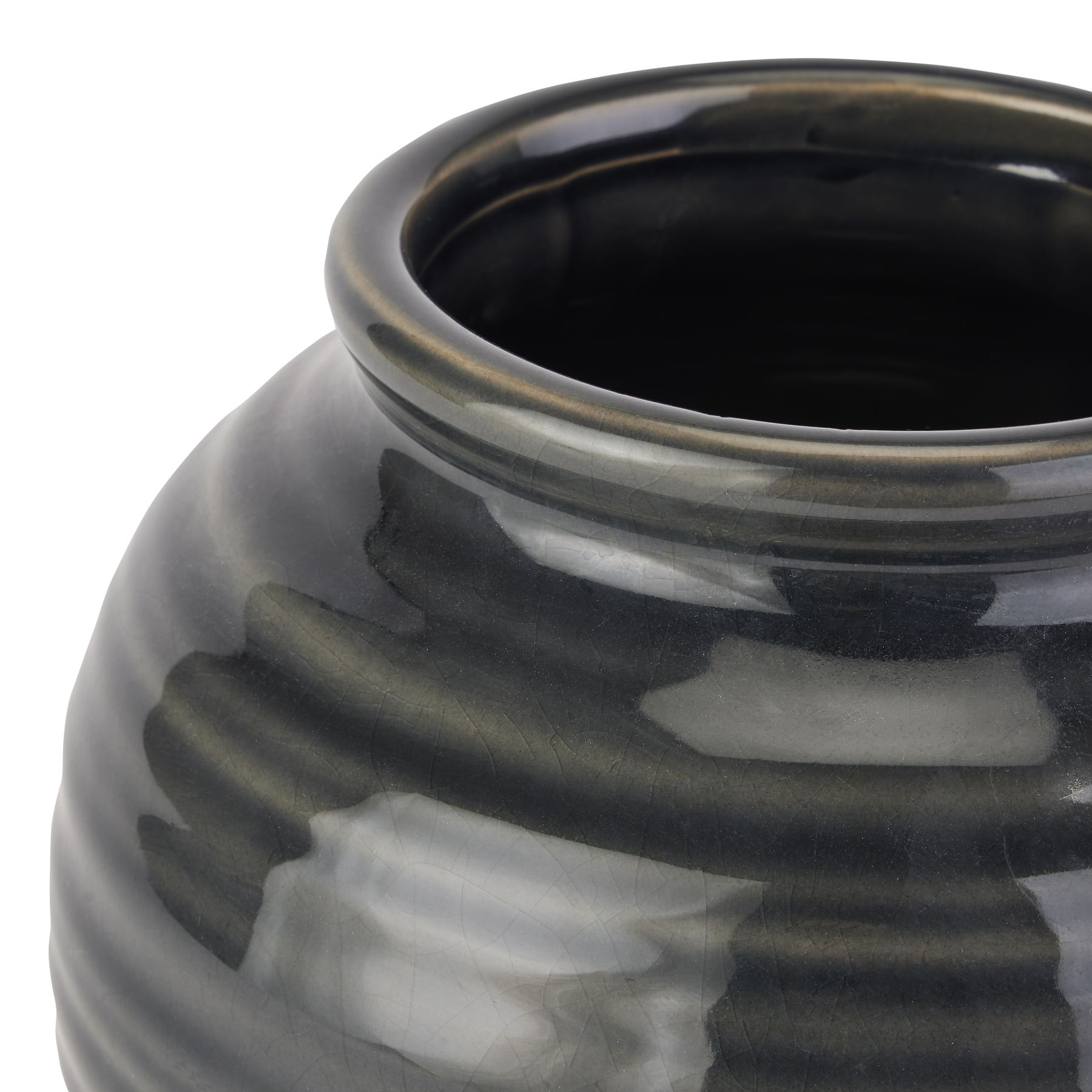 Seville Collection Navy Squat Vase 2 Seville Collection Navy Squat Vase - Image 2