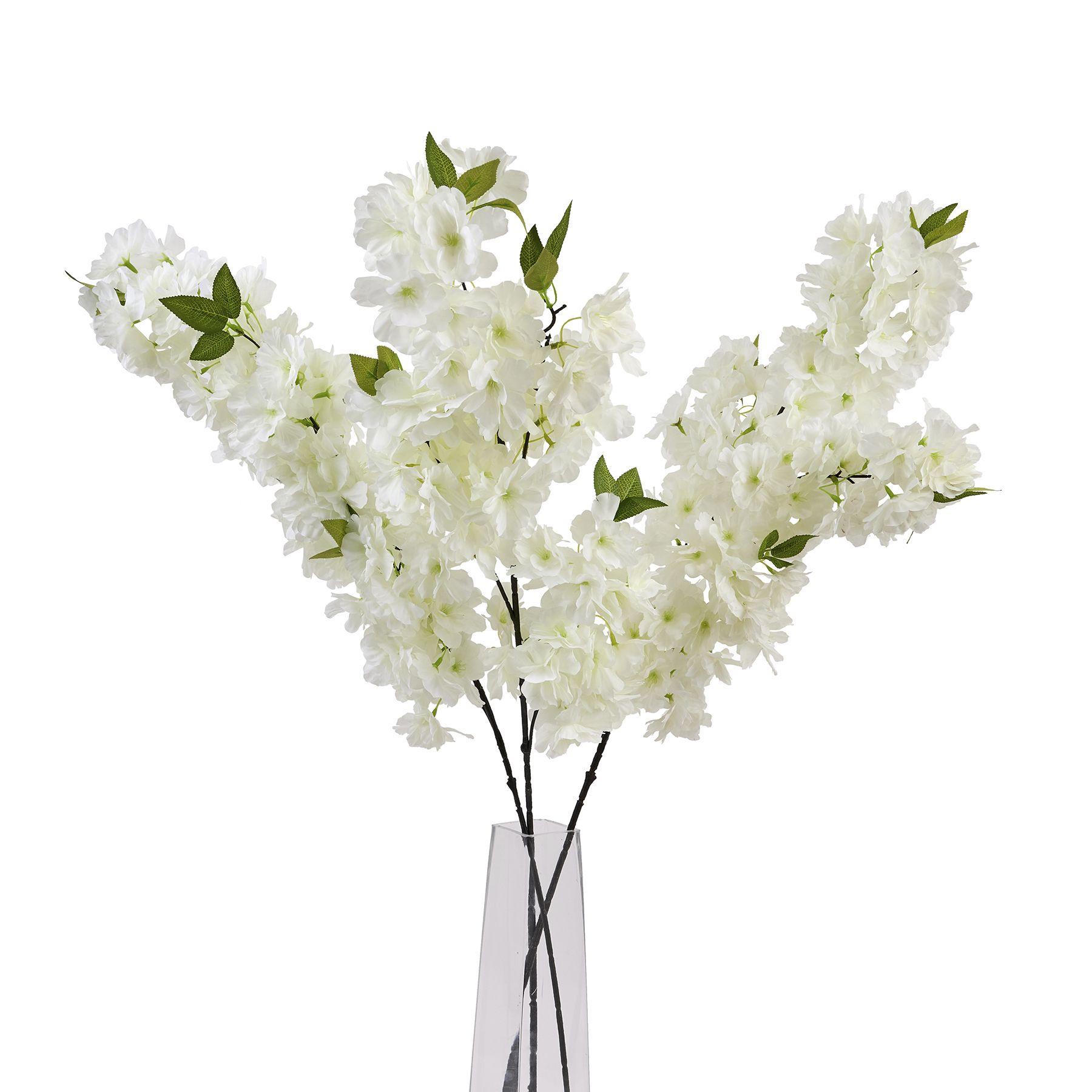 Large White Full Cherry Blossom Stem 5 Large White Full Cherry Blossom Stem - Image 5