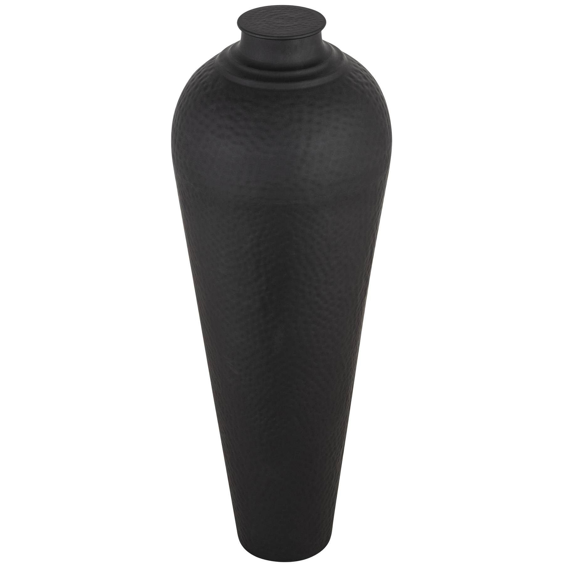 Matt Black Large Hammered Vase With Lid 2 Matt Black Large Hammered Vase With Lid - Image 2