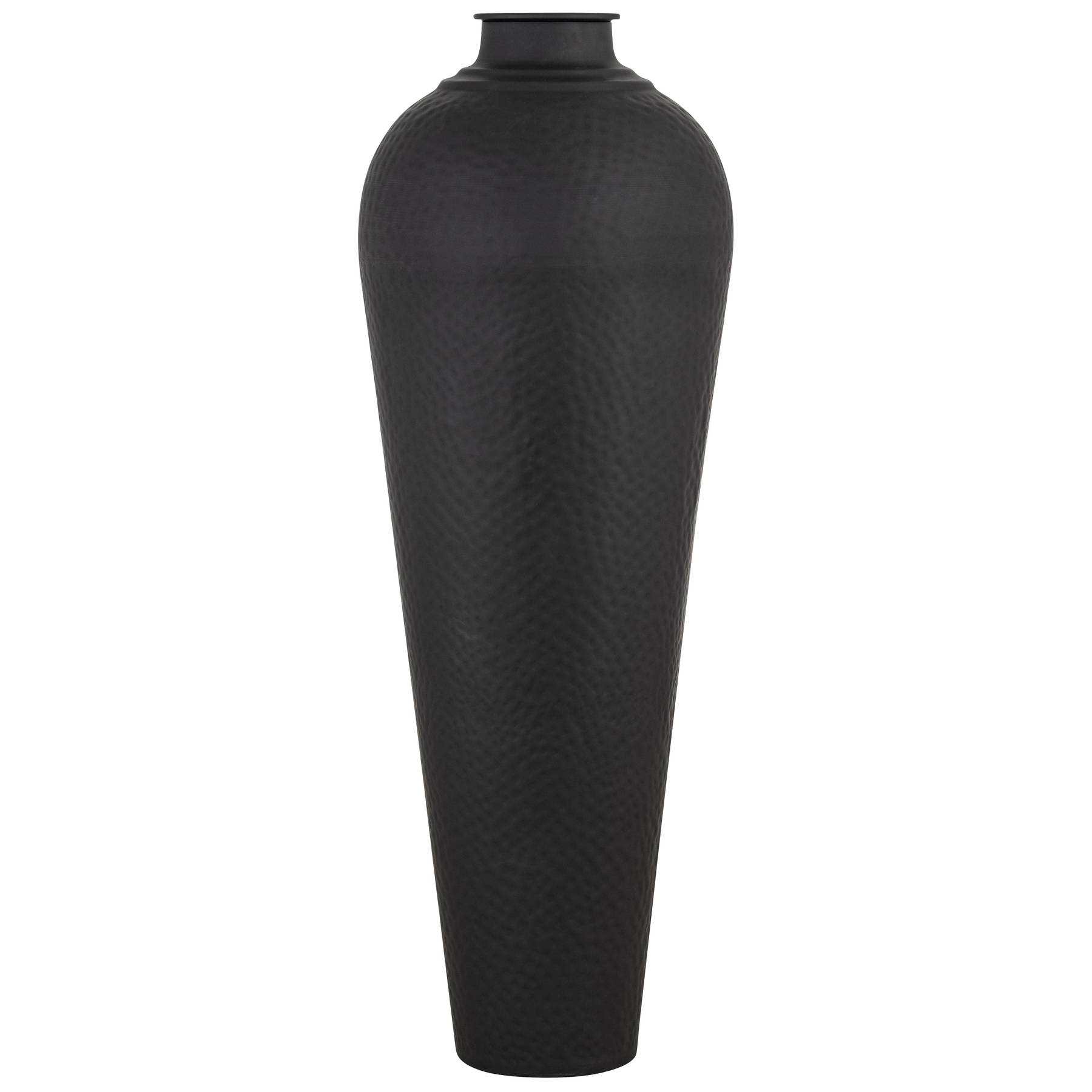 Matt Black Large Hammered Vase With Lid Matt Black Large Hammered Vase With Lid