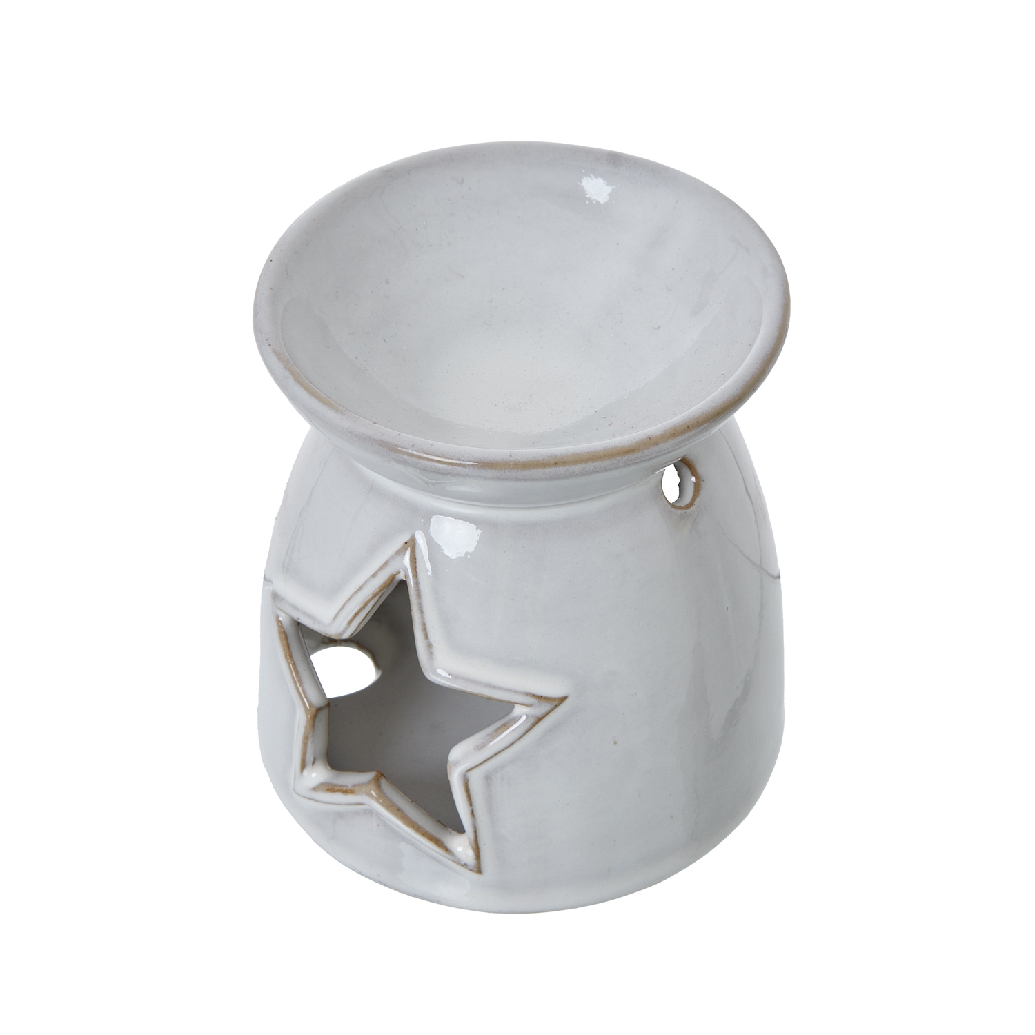 White Ceramic Star Cut-Out Wax Melt Tealight Holder 3 White Ceramic Star Cut-Out Wax Melt Tealight Holder - Image 3
