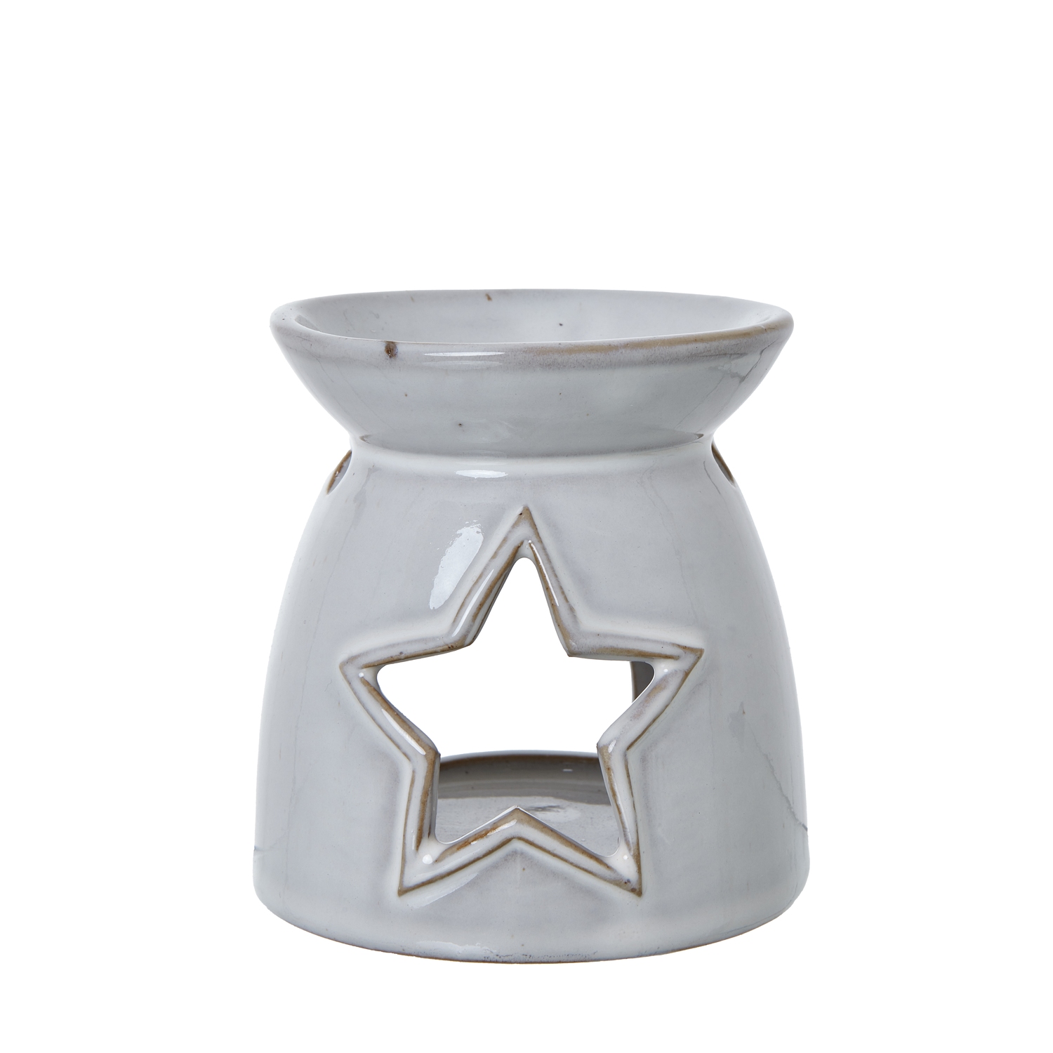 White Ceramic Star Cut-Out Wax Melt Tealight Holder White Ceramic Star Cut-Out Wax Melt Tealight Holder