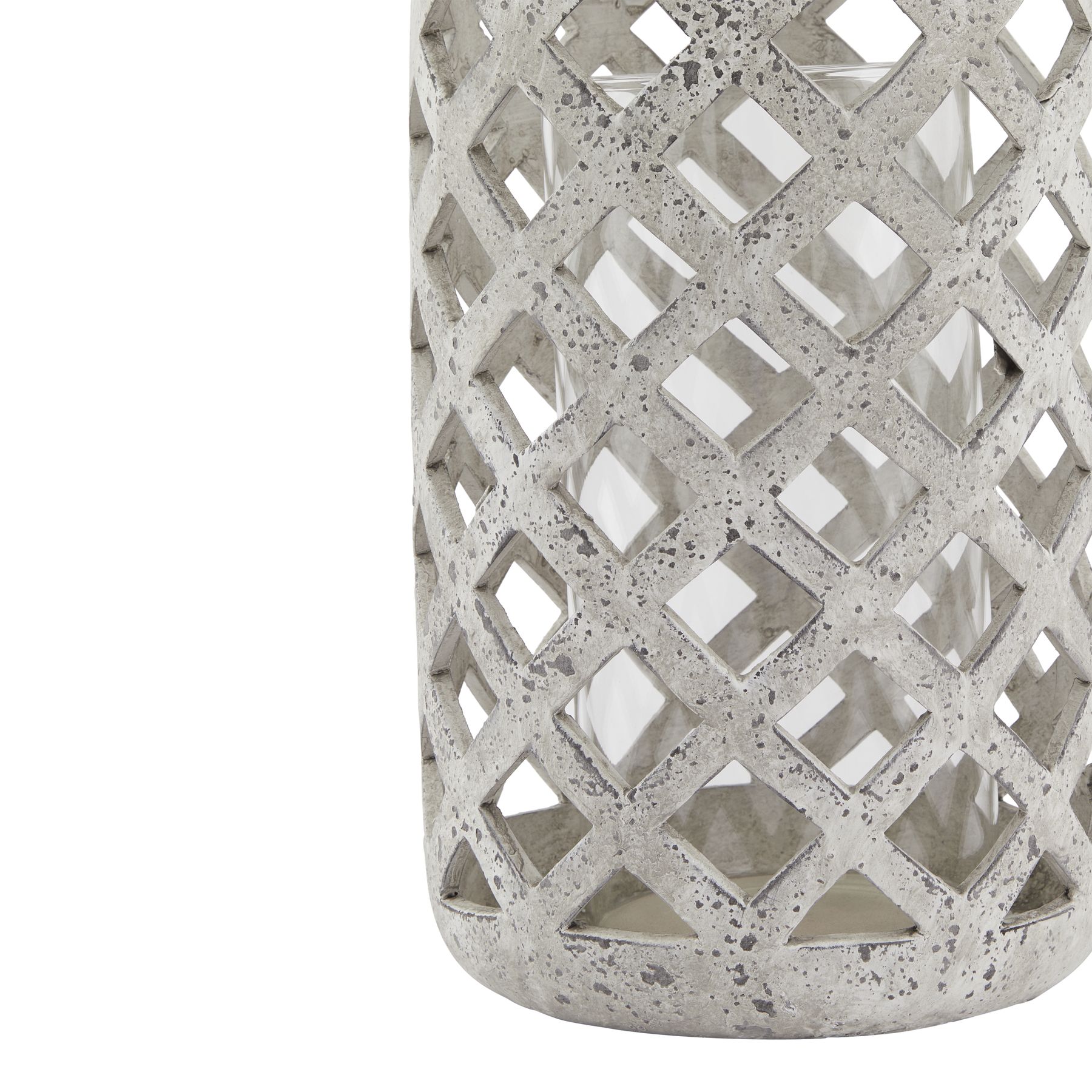 Large Grey Stone Effect Hurricane Lantern 3 Large Grey Stone Effect Hurricane Lantern - Image 3