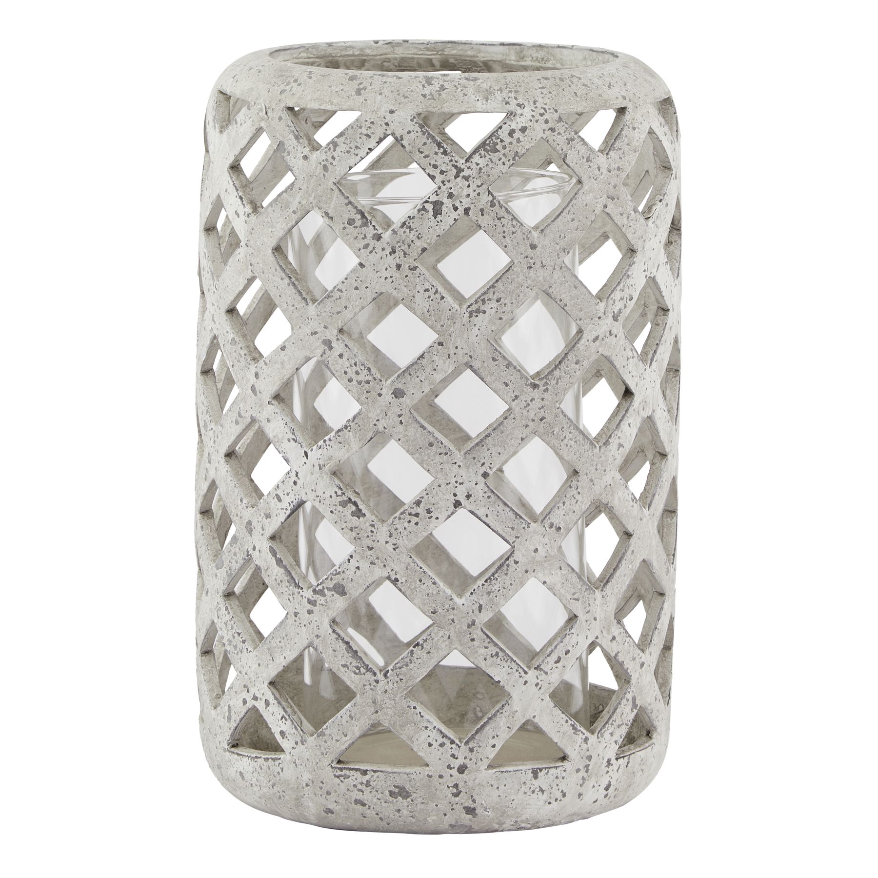 Large Grey Stone Effect Hurricane Lantern Large Grey Stone Effect Hurricane Lantern