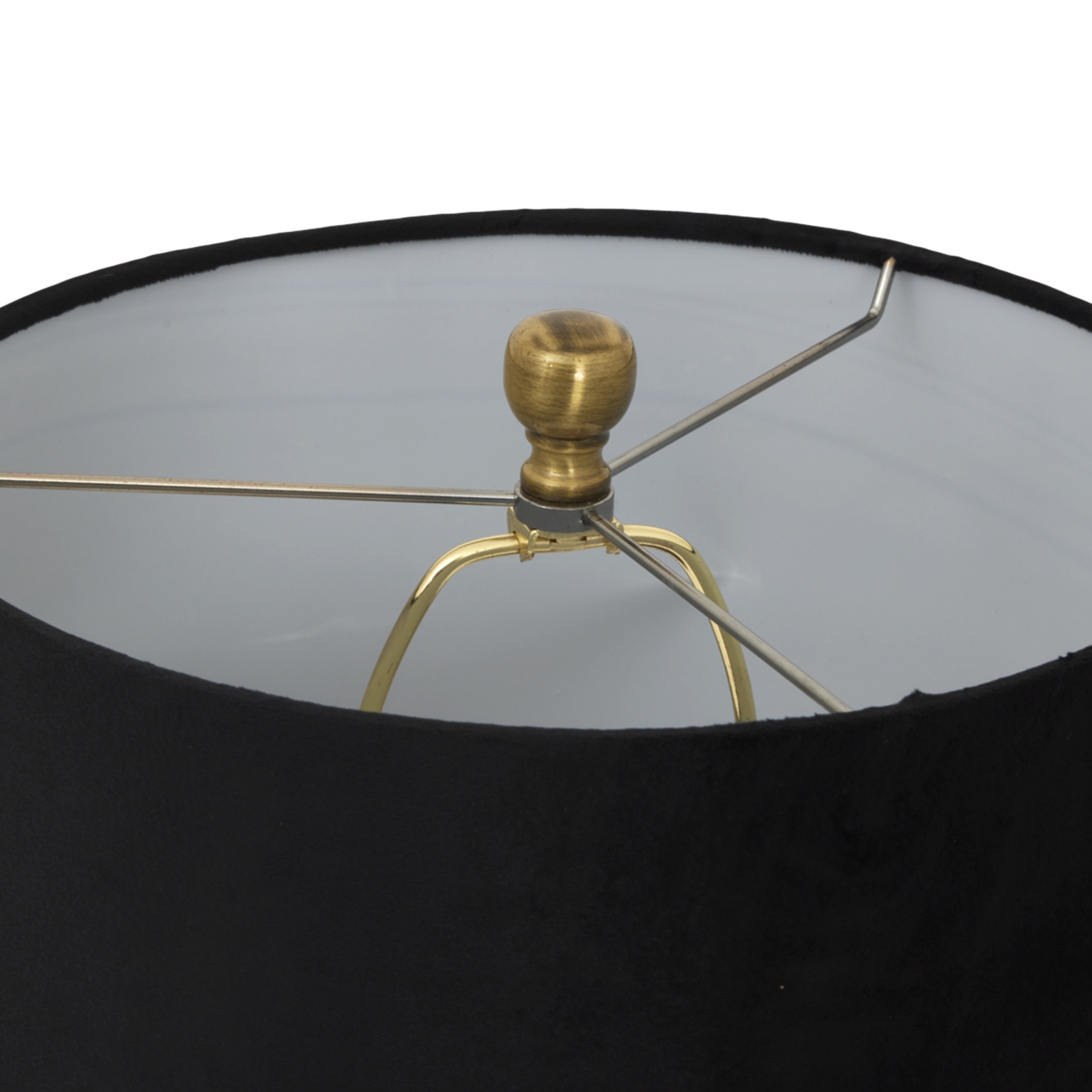 Luxton Glass Ribbed Lamp With Black Velvet Shade 3 Luxton Glass Ribbed Lamp With Black Velvet Shade - Image 3