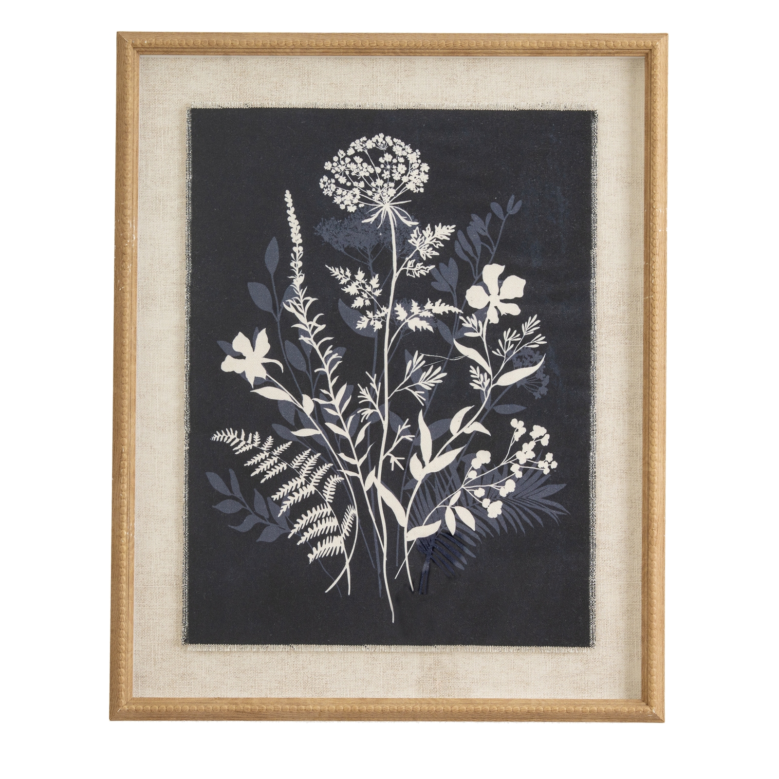 Flora & Fauna Collection Meadow On Linen In Beaded Frame Flora & Fauna Collection Meadow On Linen In Beaded Frame