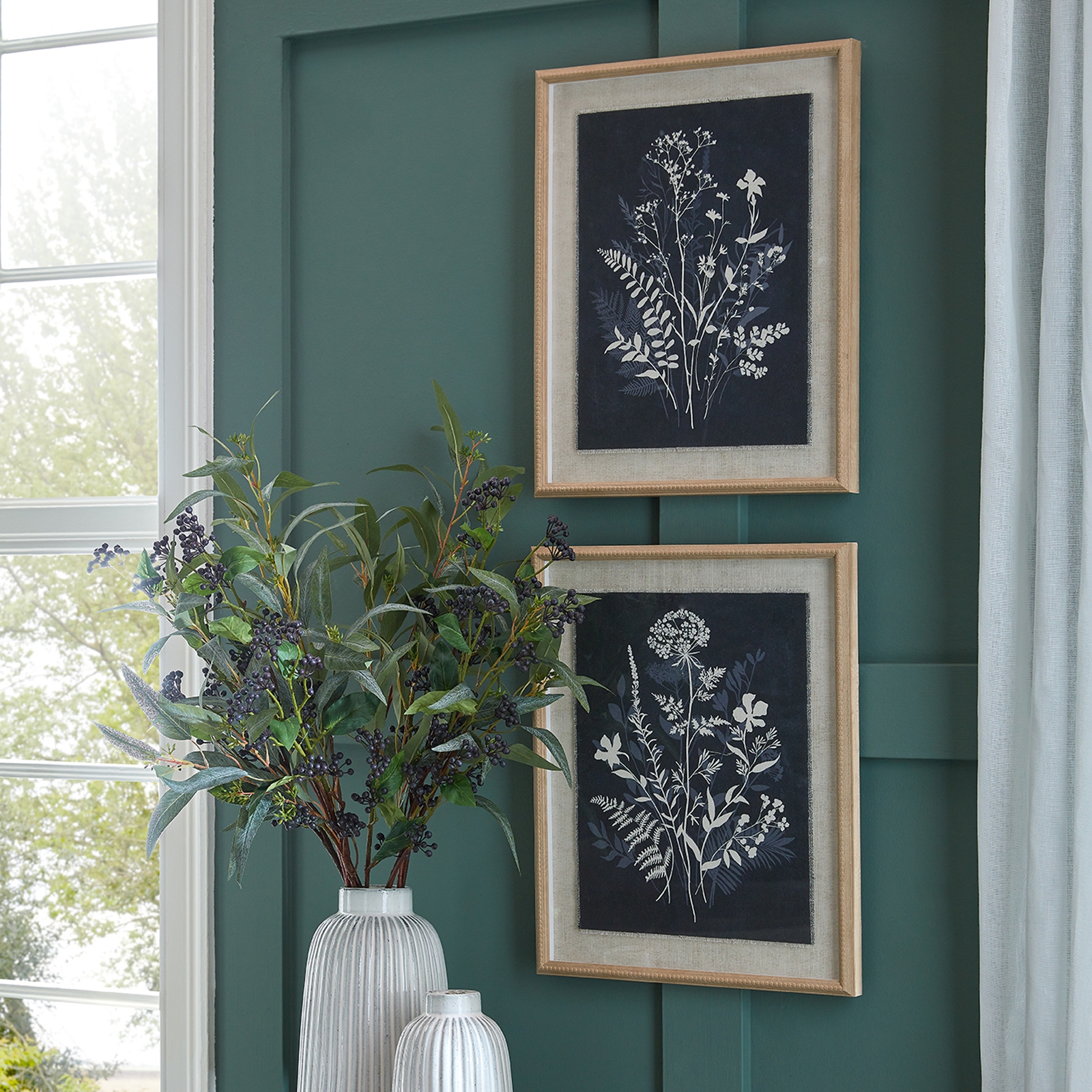 Flora & Fauna Collection Grove On Linen In Beaded Frame 3 Flora & Fauna Collection Grove On Linen In Beaded Frame - Image 3