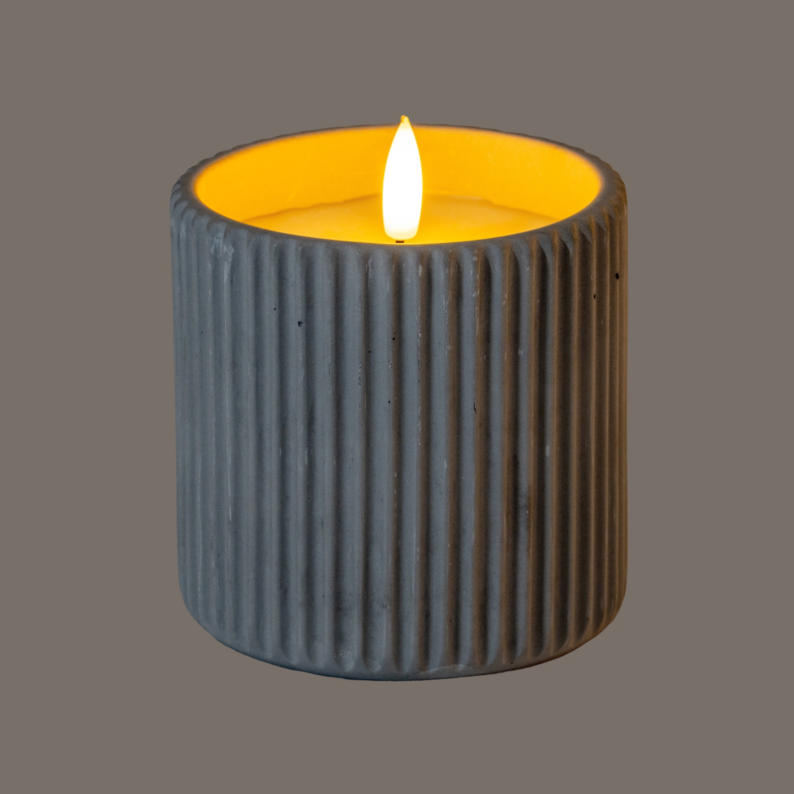 Luxe Collection Natural Glow Chalk Ribbed Large Led Candle 2 Luxe Collection Natural Glow Chalk Ribbed Large Led Candle - Image 2