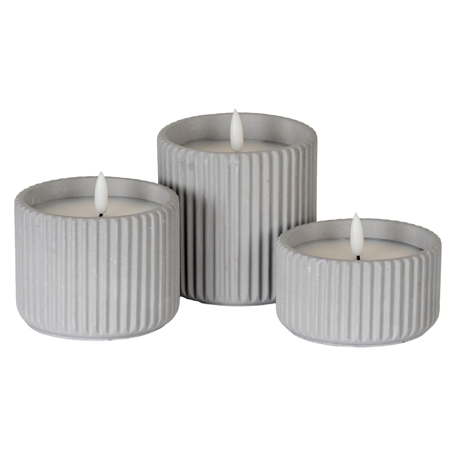 Luxe Collection Natural Glow Chalk Ribbed Large Led Candle 3 Luxe Collection Natural Glow Chalk Ribbed Large Led Candle - Image 3