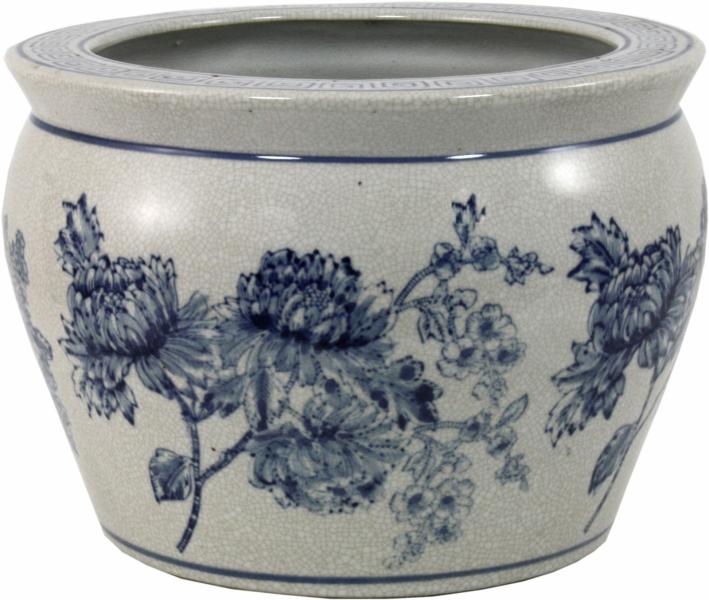 Ceramic Planter, Vintage Blue & White Magnolia Design Ceramic Planter, Vintage Blue & White Magnolia Design page 2946.jpg