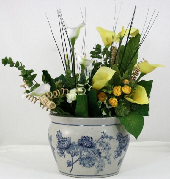Ceramic Planter, Vintage Blue & White Magnolia Design 2 Ceramic Planter, Vintage Blue & White Magnolia Design page 2947.jpg